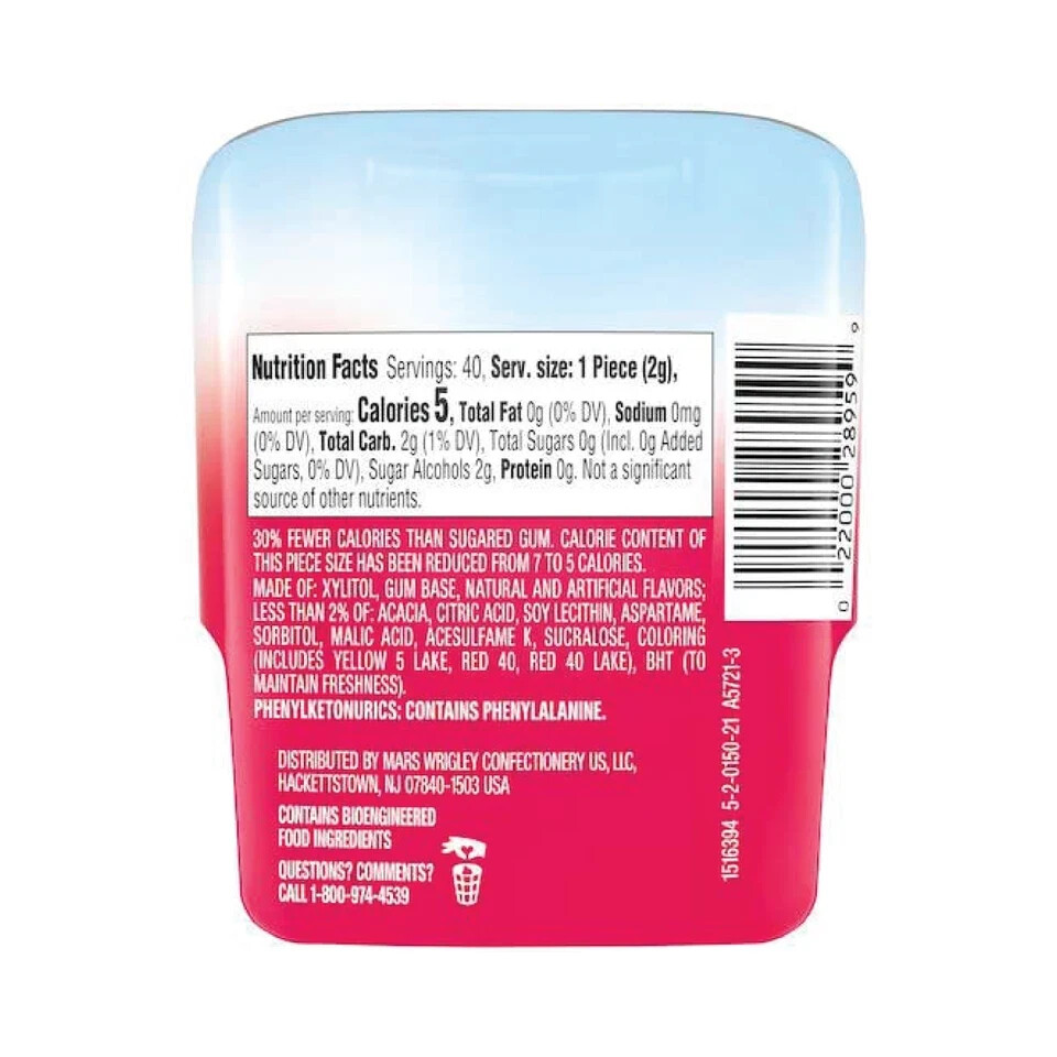 2x Bottles Wrigley's Extra Refreshers Fruit Mix Gum - 40 Per Bottle gallery