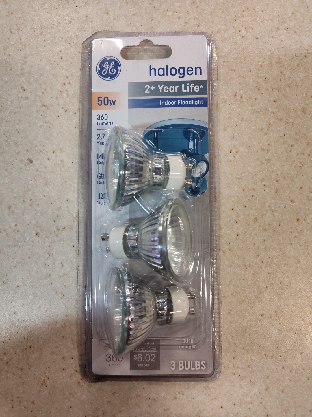 GE 50w Bulbs GU10 Base Indoor Floodlight 3-Pack gallery