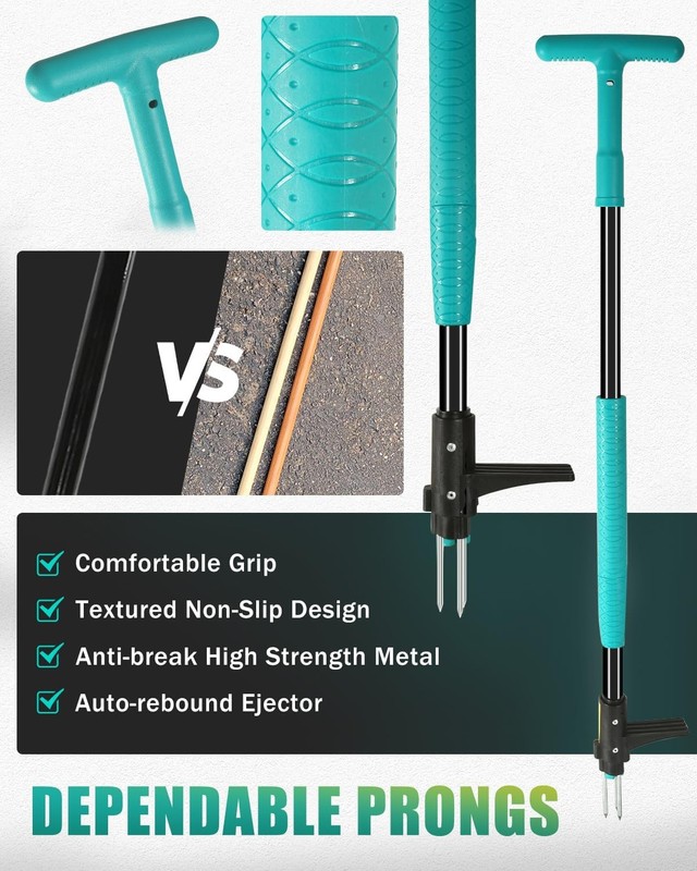 Detachable Weed Puller Tool with Long Handle, Heavy Duty Stand gallery