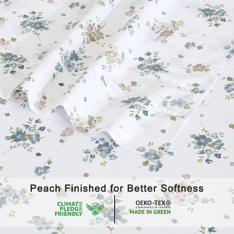 100% Cotton Organic Percale Sheets Full Size – Crisp Cooling Bed Sheets for H... gallery
