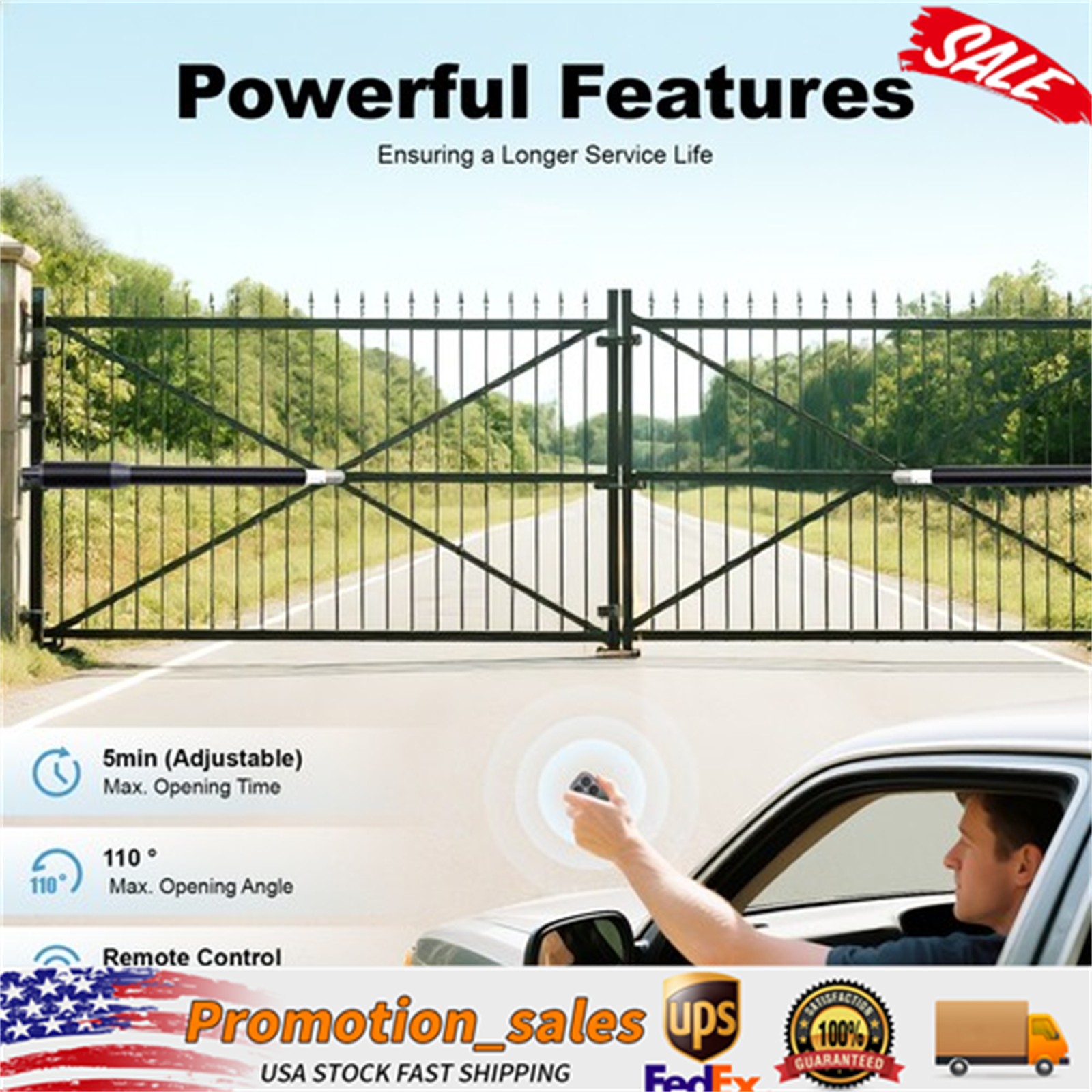 New Automatic Arm Dual Swing Gate Opener Heavy Duty Kit Electric Remote Control gallery
