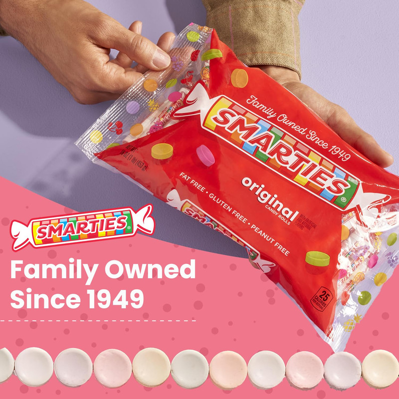 Smarties Candy Variety Pack – Giant Rolls Box (34 oz, 36 Rolls) + 5 oz Peg Bag – gallery