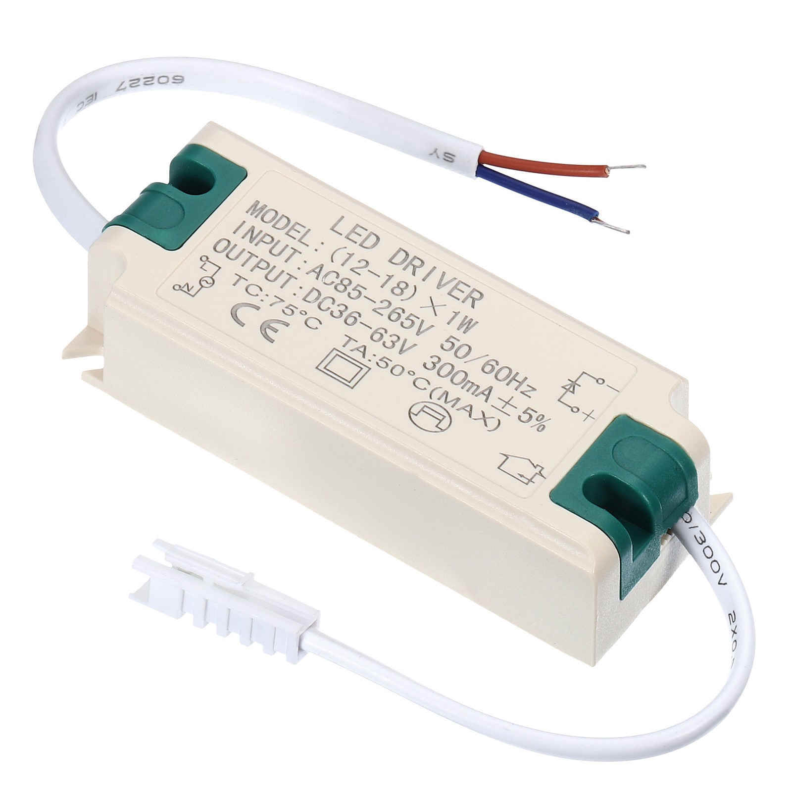 12-18W 300mA LED Driver AC 85-265V Output 36-63V DC Male Connector Current gallery