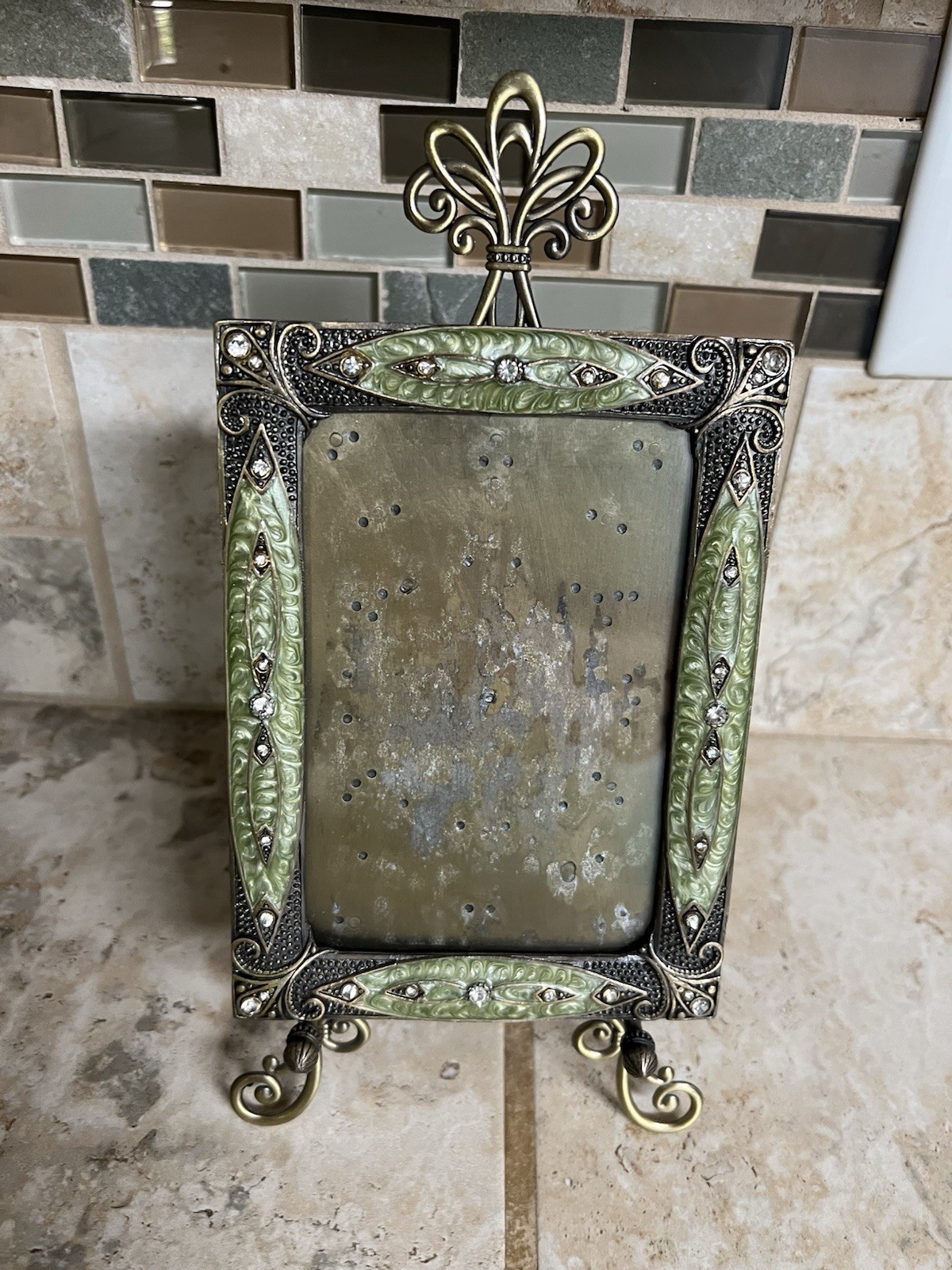 Enamel Embellished With Genuine Crystals Picture Frame with Easel gallery
