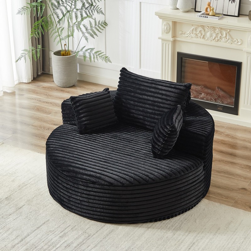 Oversized Round Modular Chaise Lounge Sofa Couch w/Pillows Deep Seat Apartment gallery