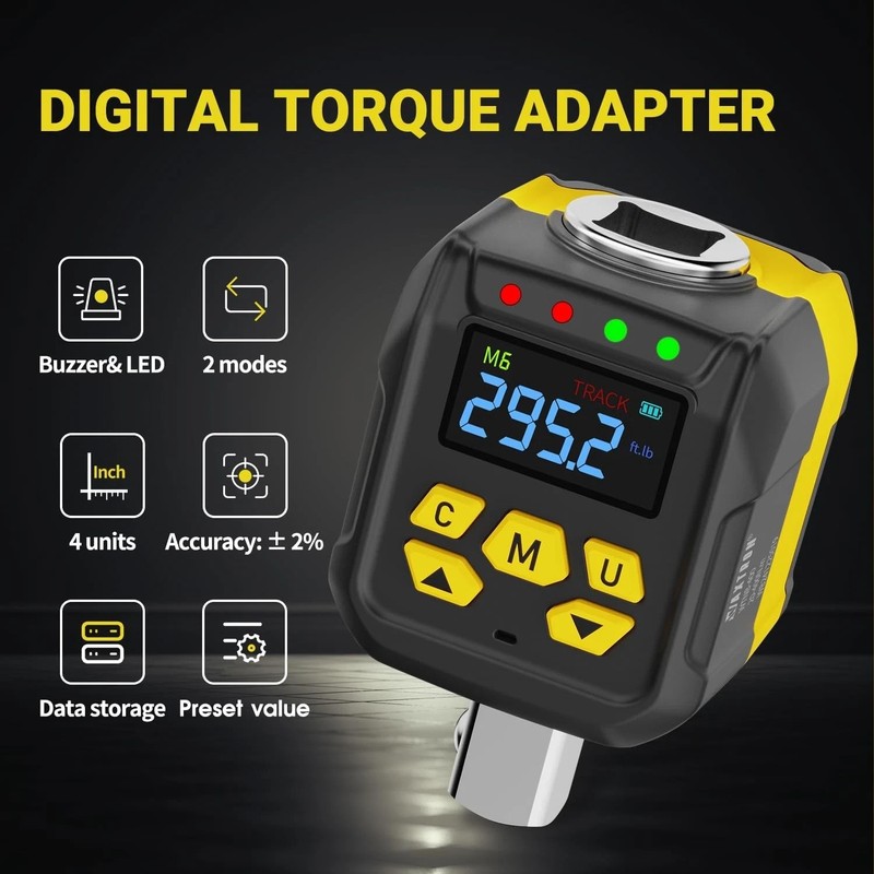 1/2" Digital Torque Adapter 15-295 ft-lb ±2% Accuracy Electronic Wrench Tester gallery