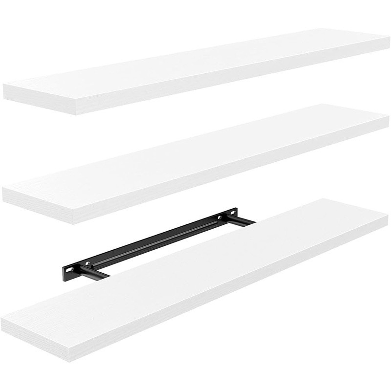 MDF Floating Shelves Wall Mount Easy to Assemble Storage Shelf Set of 3 New gallery