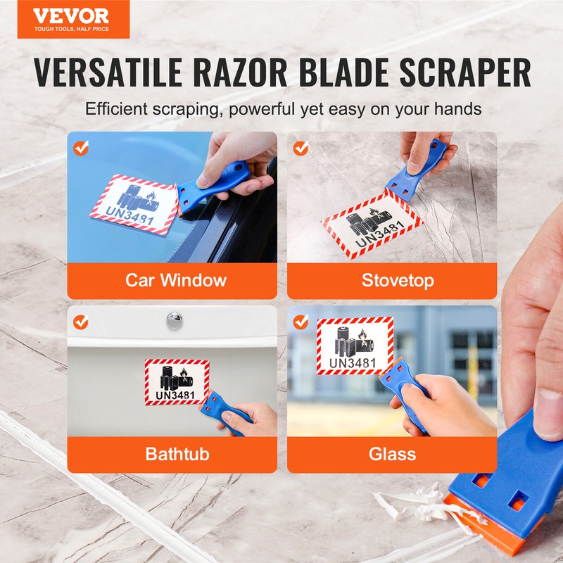 VEVOR Plastic Razor Blade Scraper 2PCS Scraper Tool 120PCS POM Plastic Blades gallery