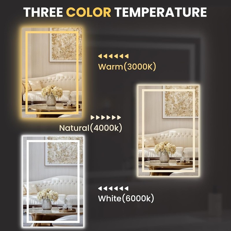 " Mirror for Bathroom, Lighted Bathroom Mirror with Lights gallery