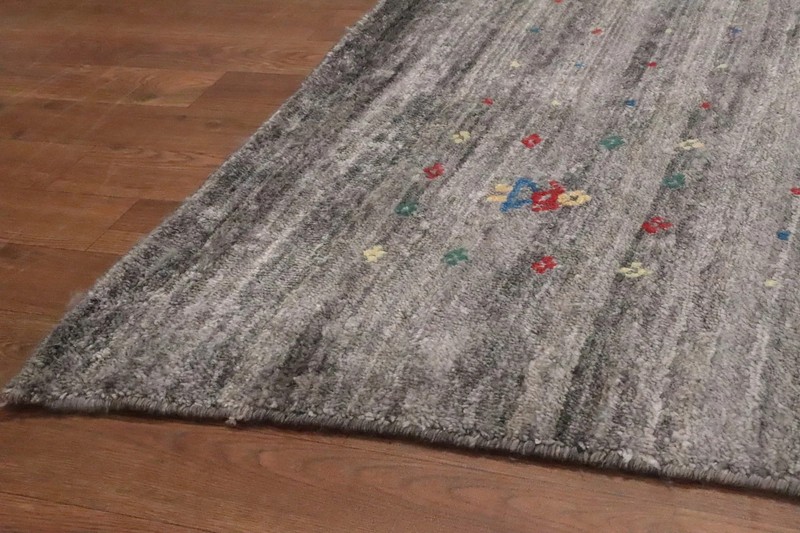 New Moden Luxury Hand Loom Viscose Silk Rug Color Greys & Charcoal Design Carpet gallery