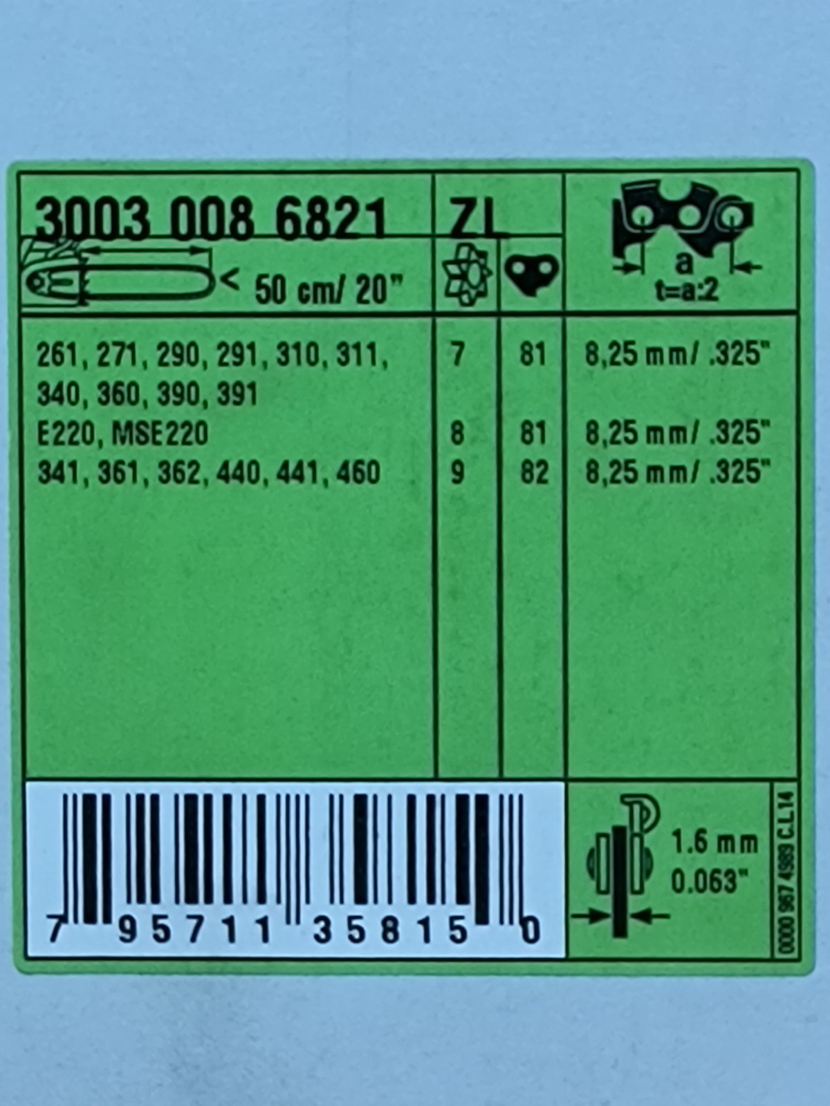 STIHL 3003 008 6821 20 inch Saw Chain gallery