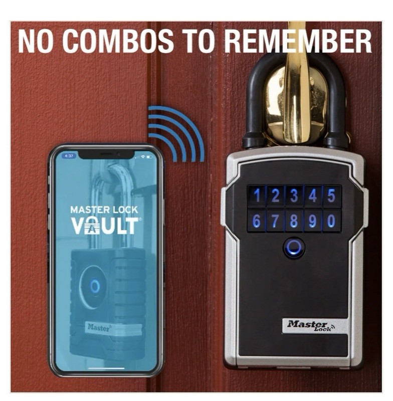 Masterlock Portable Bluetooth Lock Box for Keys, Metal, 3-1/4 in-7-13/64 5440EC gallery