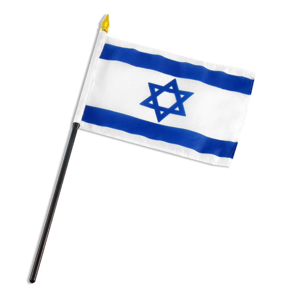 Israel Flag 4x6in Stick Flag Small Handheld Israeli Flag 4" x 6" gallery