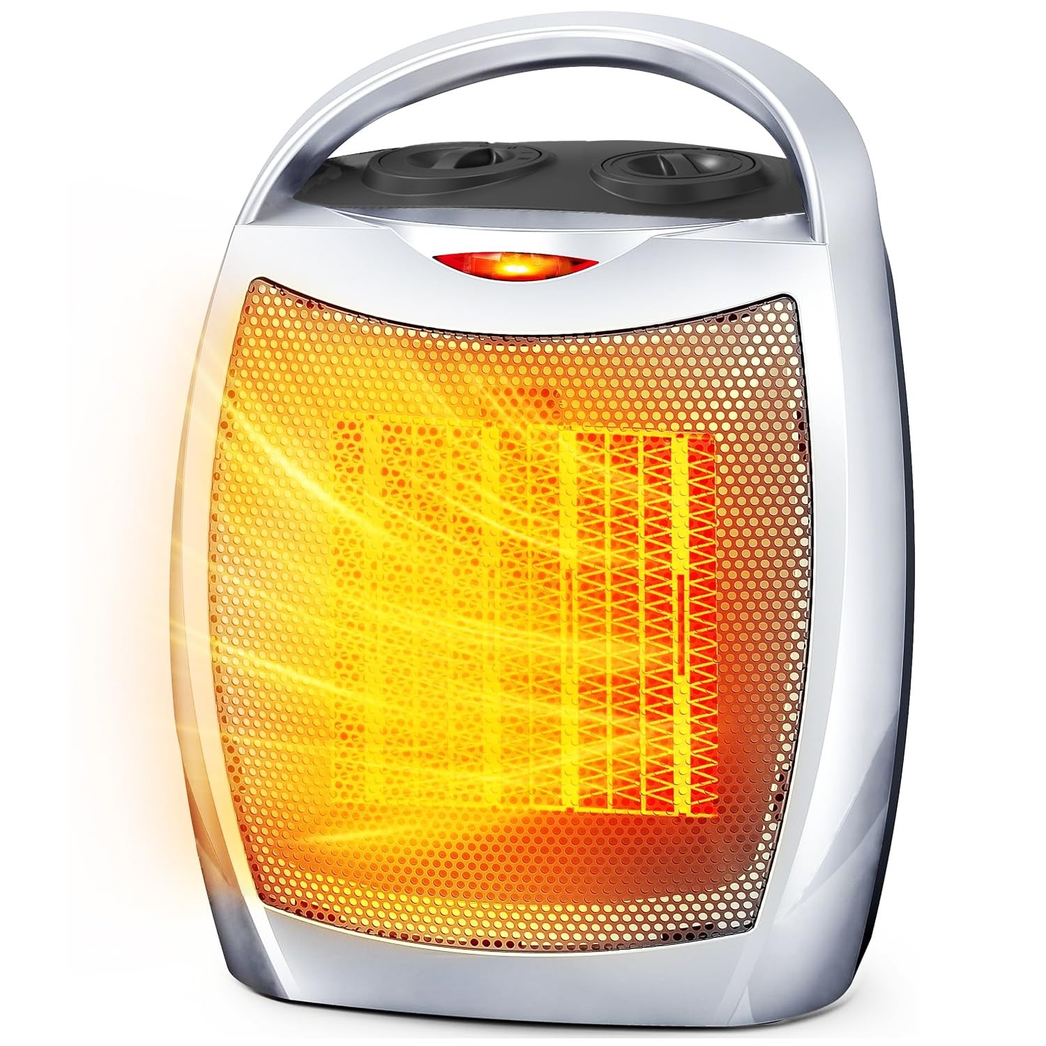 Electactic Portable Ceramic Space Heater w/Thermostat, 1500W Indoor Electric Fan gallery