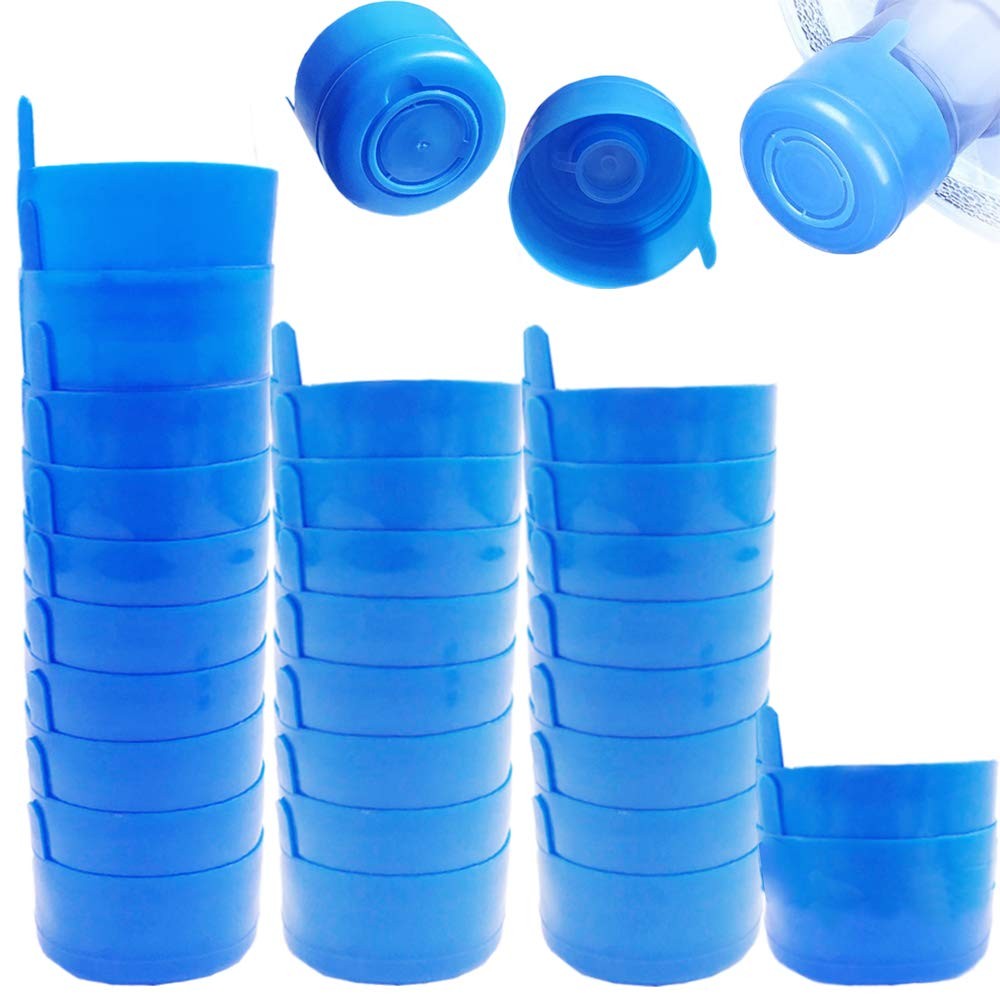 30 Pack Non Spill Caps,Reusable 55mm 3 and 5 Gallon Water Bottle Snap On Cap gallery