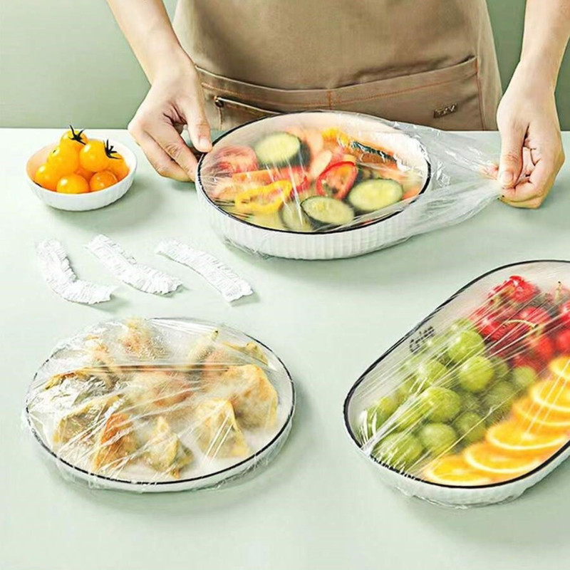 100Pcs Transparent Plastic Wrap for Fruits, Bowls, Cups - Ideal for Kitchen Use gallery