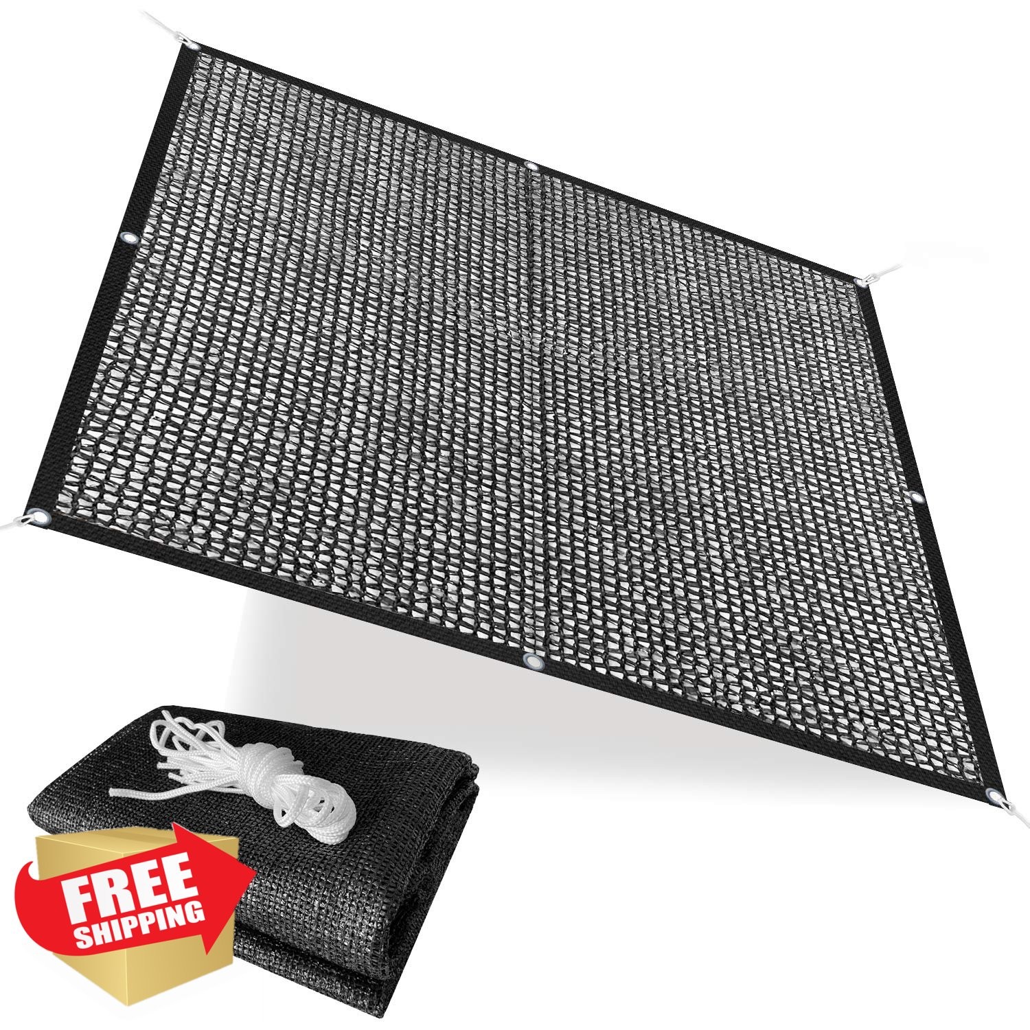Alion Home 6'x6' Shade Cloth Grommets Black Garden Netting gallery