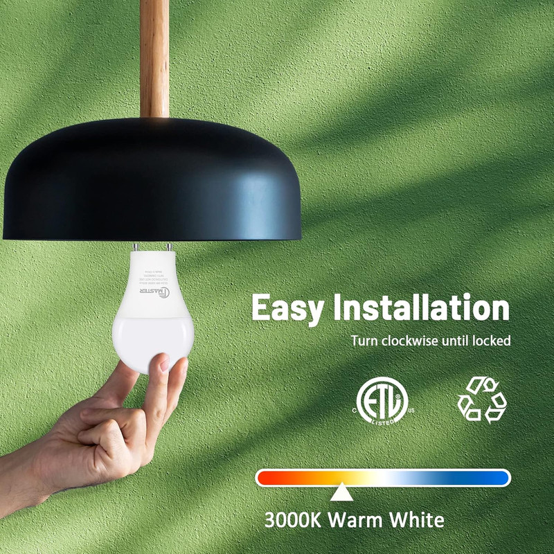 GU24 LED Llight Bulb, 3000K Warm White, 9W(100W Equivalent), 800 Lumens, A19 Sha gallery