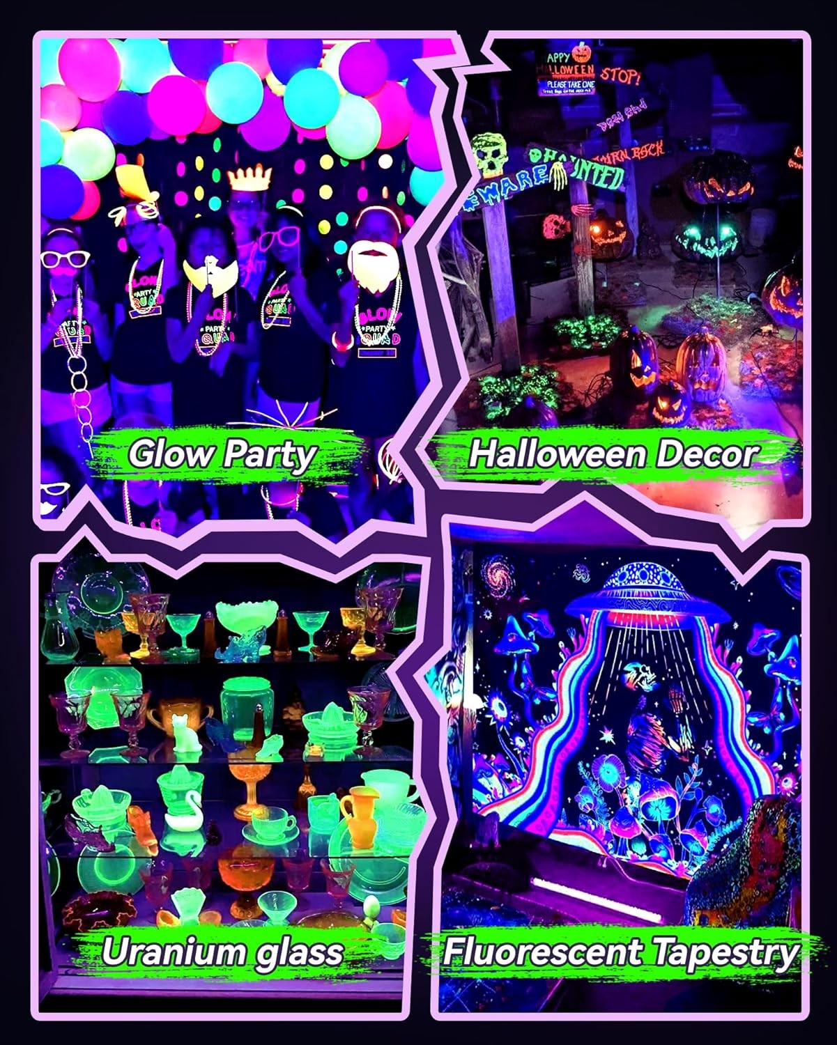 42W LED Black Light Bar, Blacklight with 6FT Cord+Switch+Plug, Glow in The Dark gallery
