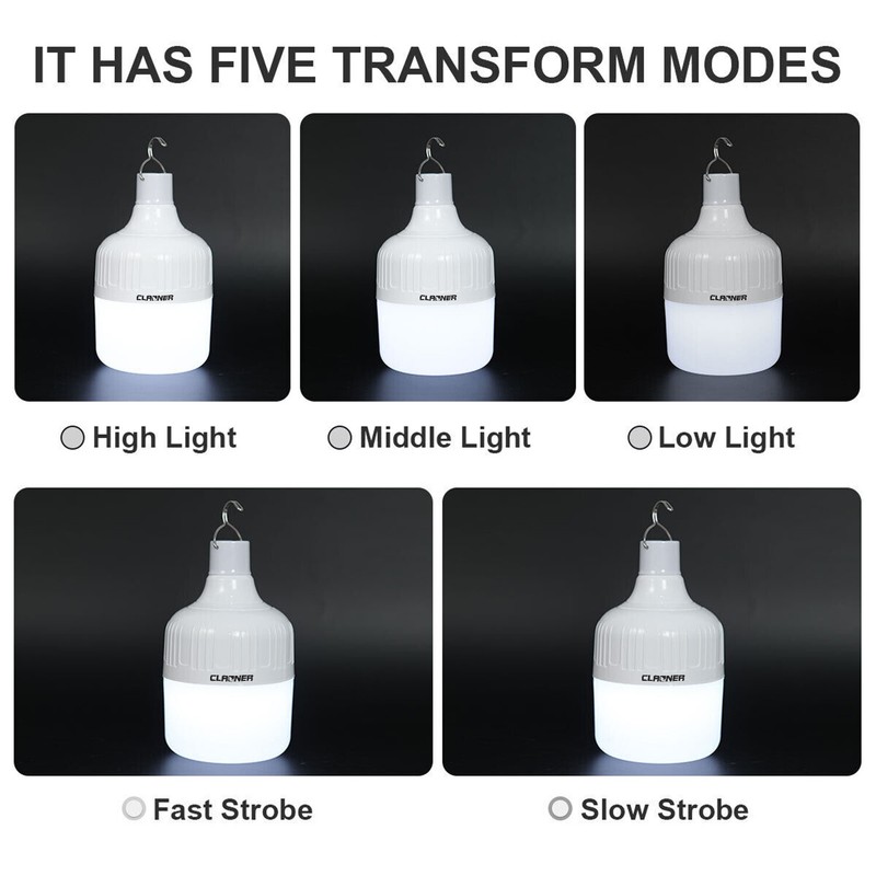 2Pack Emergency Lights USB Rechargeable Bulbs Equivalent 2200mAh Battery Backup gallery