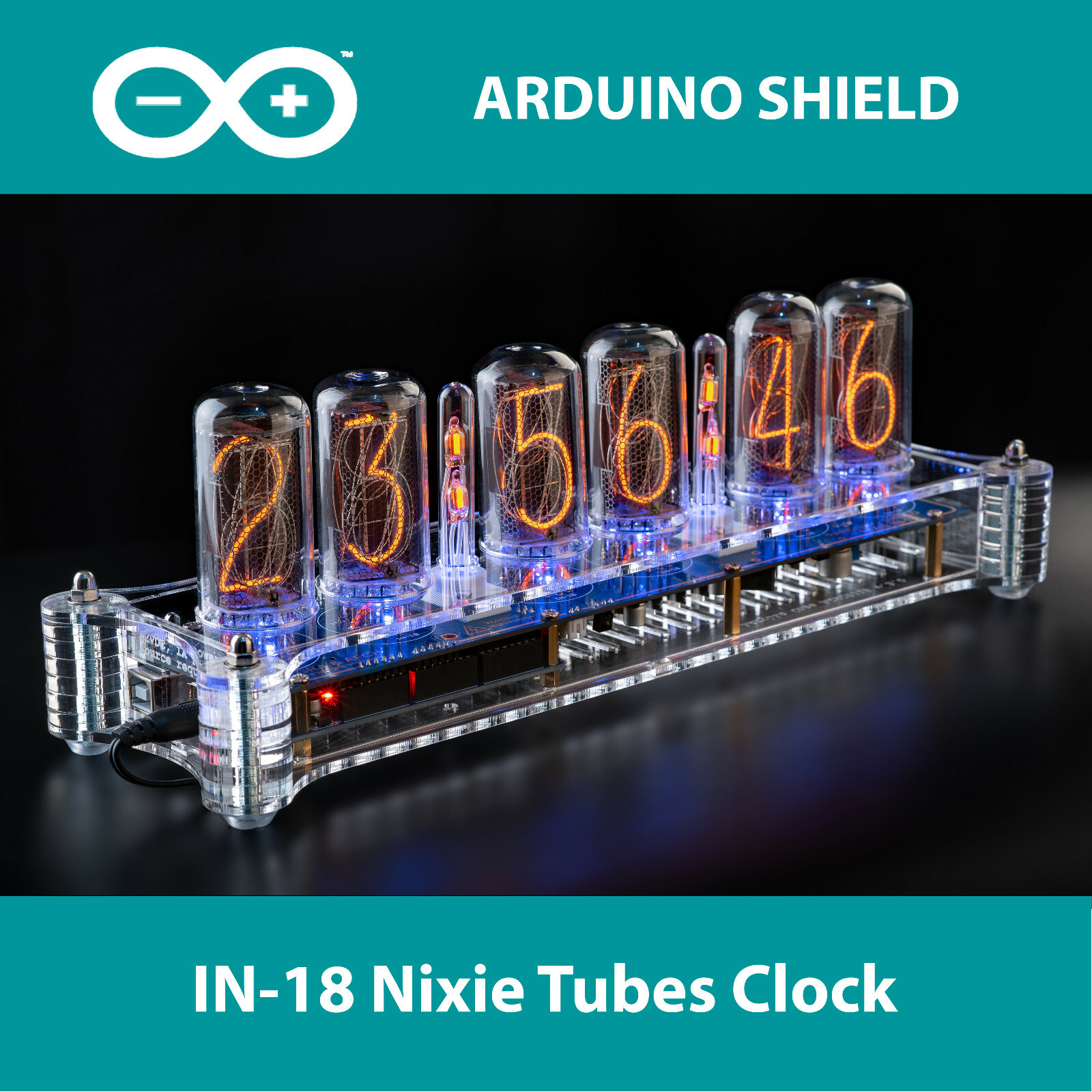 IN-18 Arduino Shield Nixie Tubes Clock in Acrylic Case [TUBES OPTIONAL] gallery