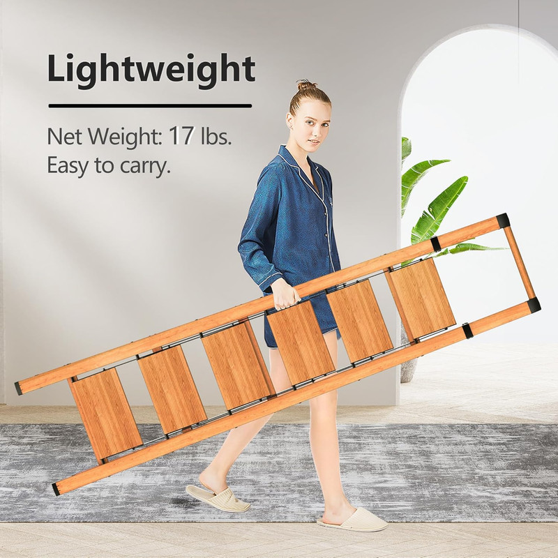 6 Step Ladder for 12Ft High Ceiling, Lightweight Aluminum Folding Step Stool wit gallery