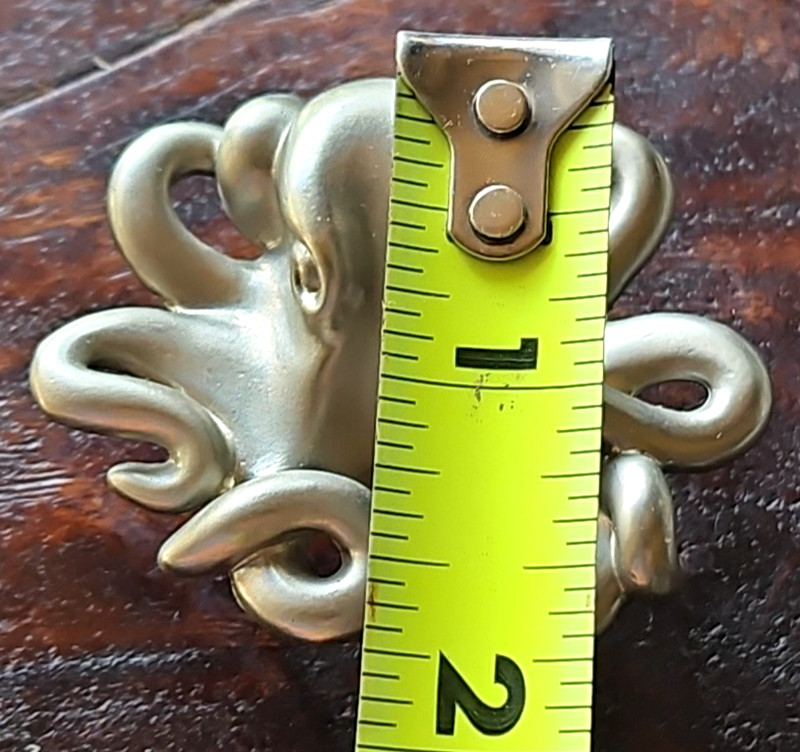 Octopus Drawer Knobs Pulls Set of 2 Satin Nickel Cabinet Hardware New gallery