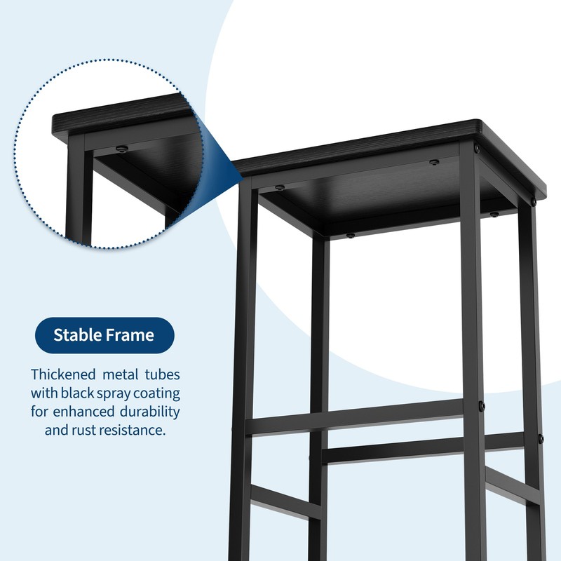 36" Dining Table Set for 2, Kitchen Table and 2 Bar Stools with Storage Shelves gallery