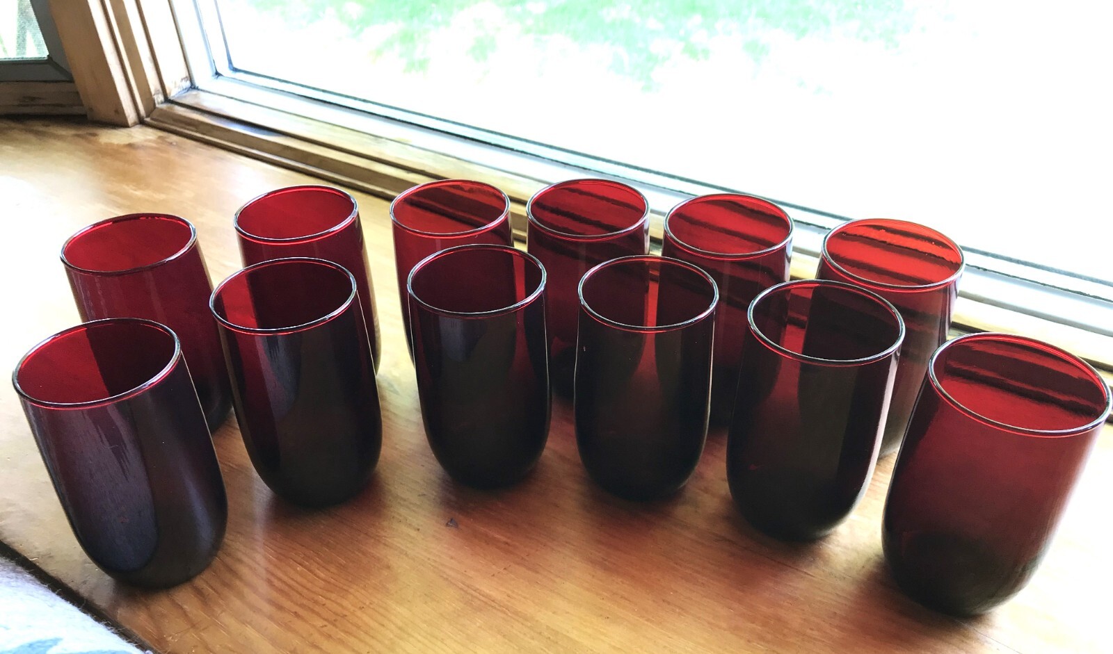 12 Ruby Red Vintage 8 Ounces 4.5 Inches Tall Tumblers Drink Glasses Drinkware gallery