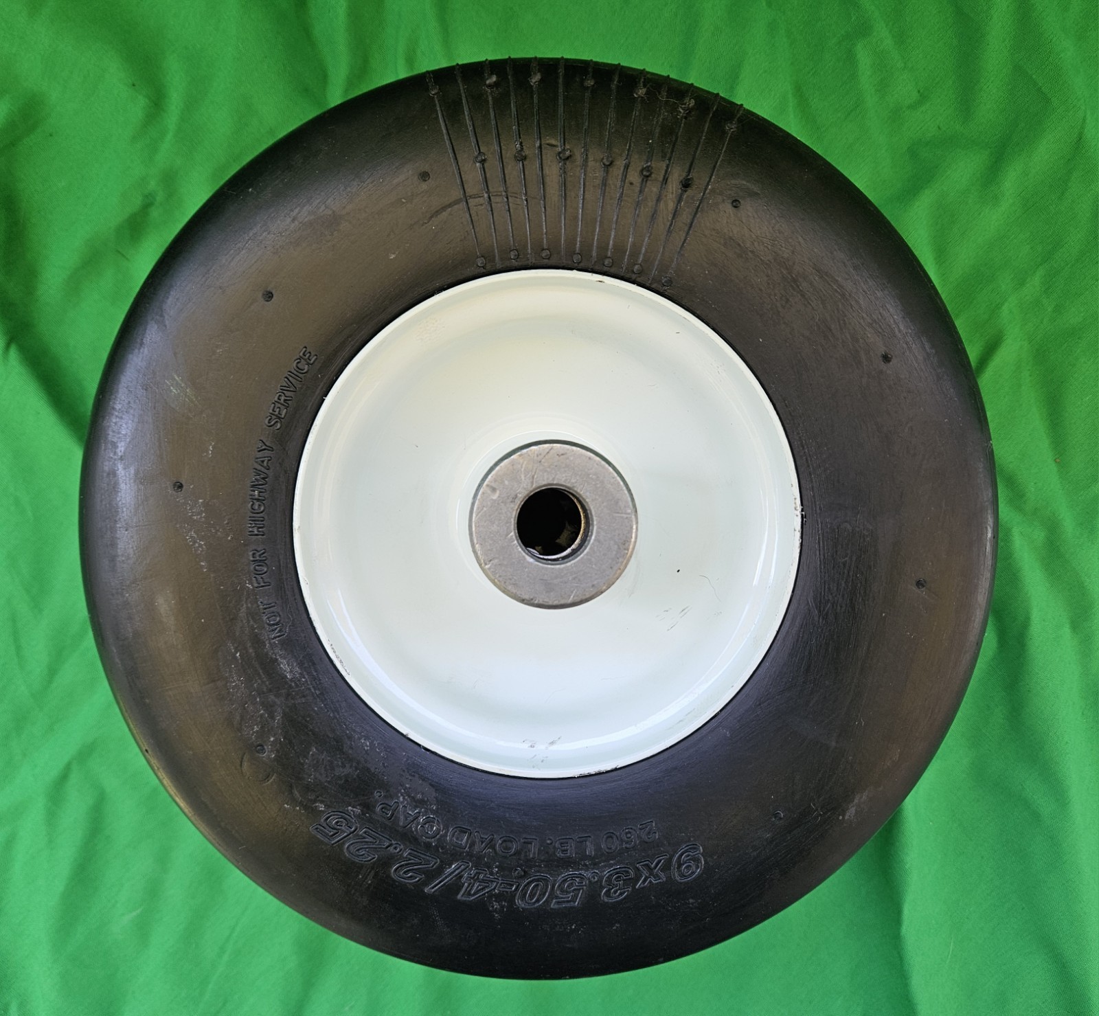 9x3.50-4 One Flat Free Utility Tire Wheel Assembly 2.25" Offset Hub Solid gallery