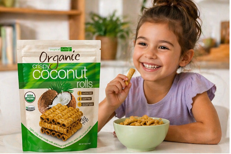 2 PACK Tropical Fields Organic Crispy Coconut Rolls, 11 OZ Each, FREE SHIPPING!! gallery