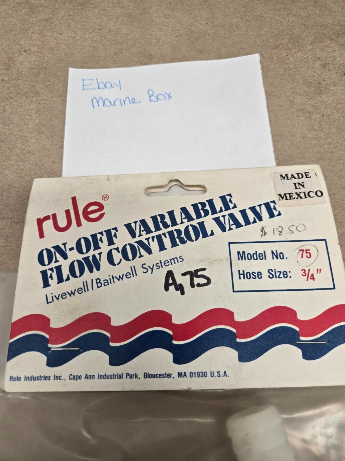 Rule 75 Livewell/Baitwell Systems-Variable Flow Control Valve 3/4”,On/Off-SHIP24 gallery