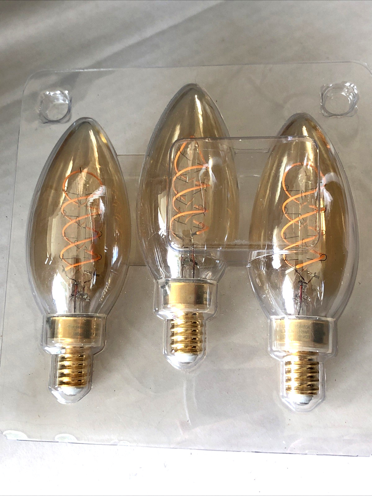 EcoSmart Amber LED Candle Light Bulbs B11 4.6W 2200K Dimmable 3 Pack E12 base gallery