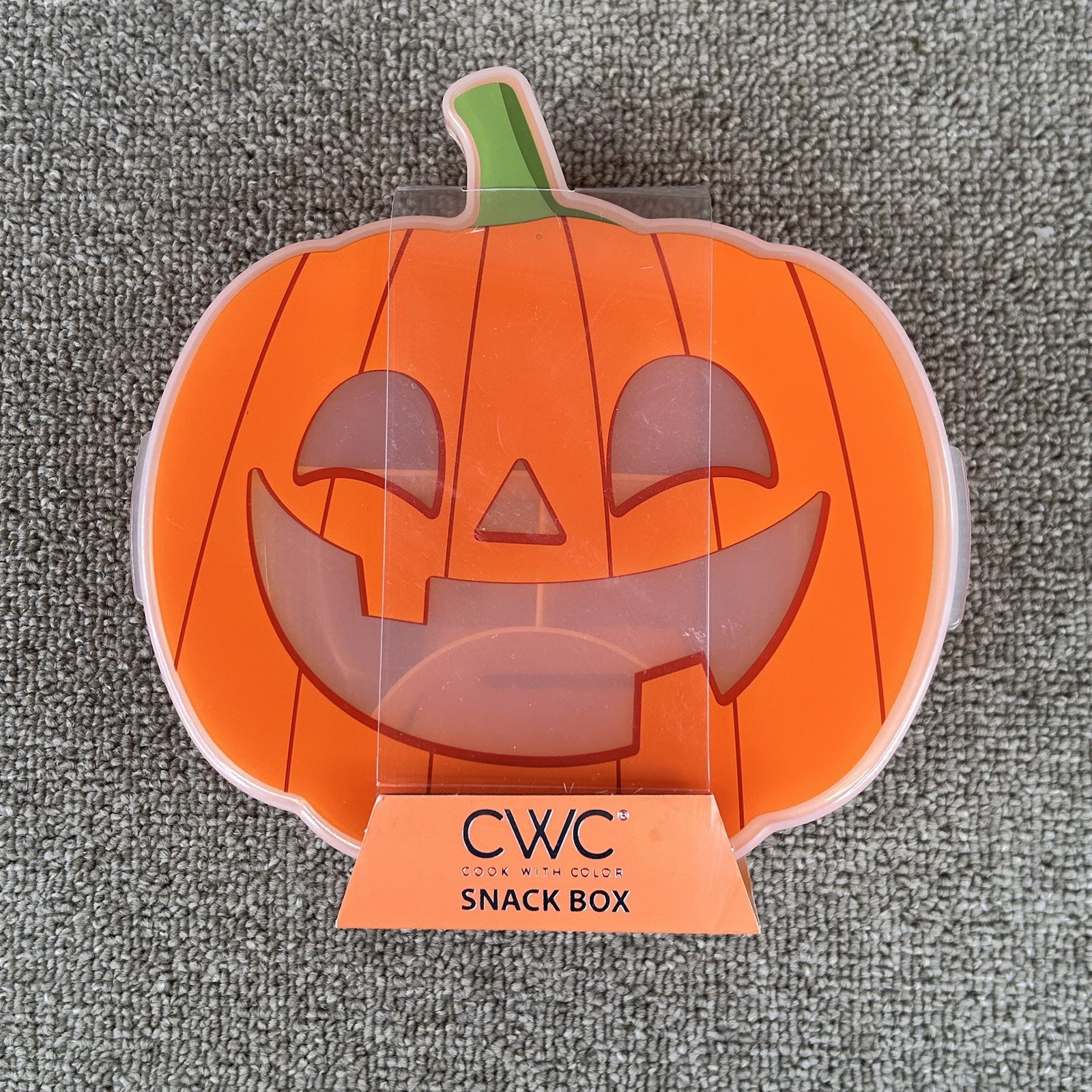 CWC Cook With Color Orange Pumpkin Snack Box Jack-o'-lantern Halloween Snap Lid gallery