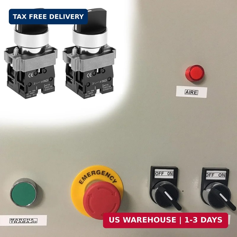 2 Pack 22mm 3 Position Maintained Selector Switch 2NO 660VAC 10A Panel Operators gallery