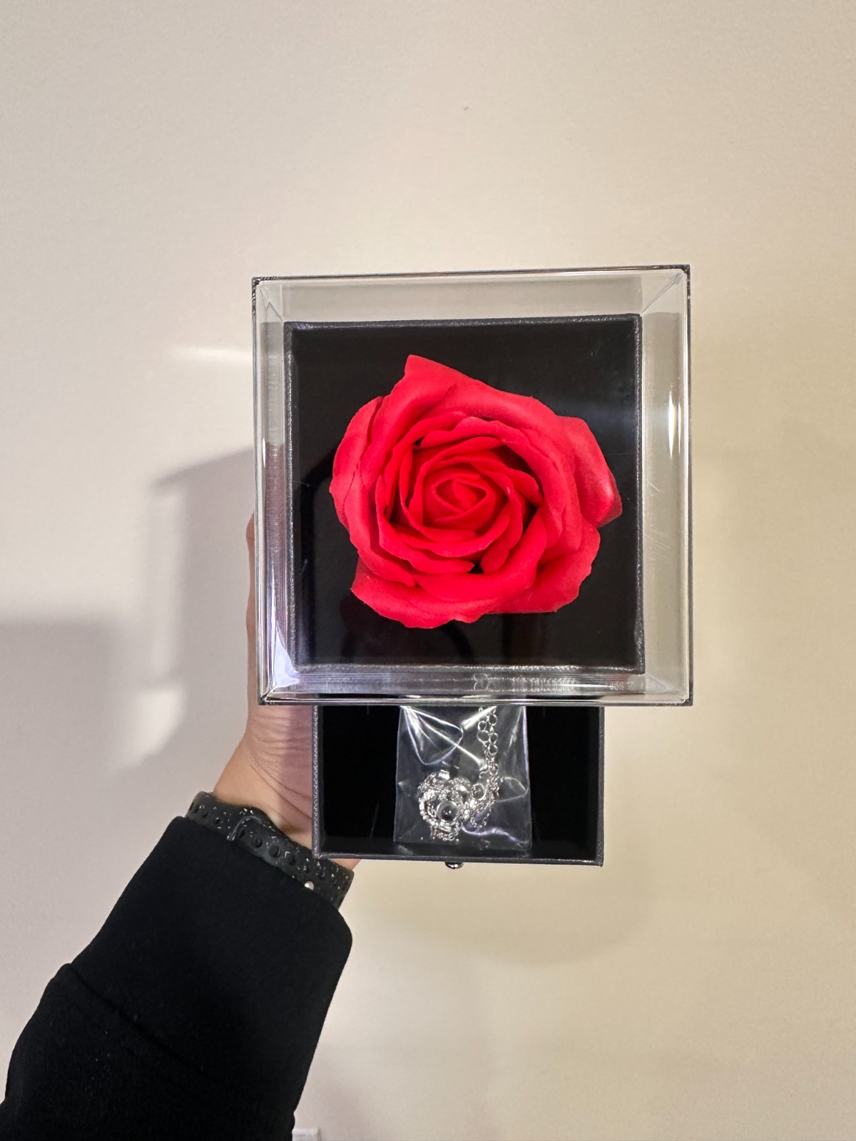 Preserved Eternal Rose Flower Gift Box With Necklace – Romantic Gift for Her gallery