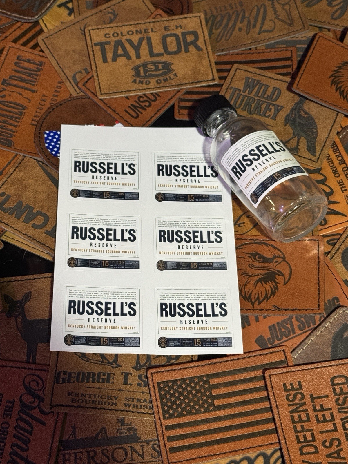 Russell’s Reserve 15 Year - Mini Taster Bottle Labels - Full Set Of 6 Labels gallery