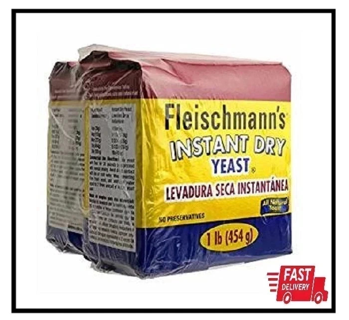 2-Pack Fleischmann's Instant Dry Yeast For Oven Or Bread Machines, 1 lb. gallery