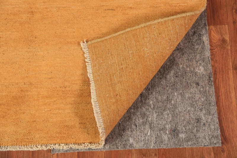 Handmade Gabbeh Solid Design Wool Modern Rug - Gold" 4x6 ft gallery