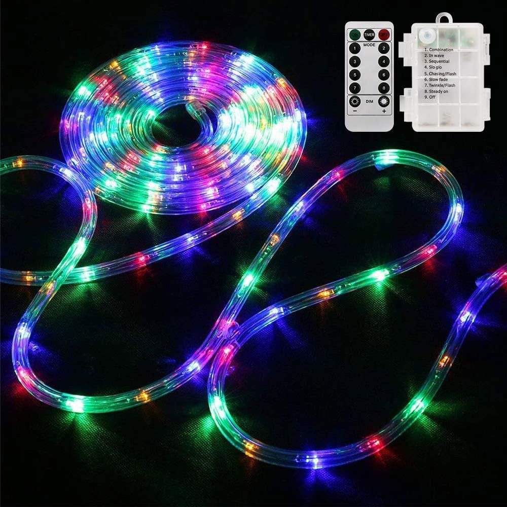 LED Rope Lights Battery Operated String Lights-40Ft 120 Leds 8 Modes Outdoor Wat gallery