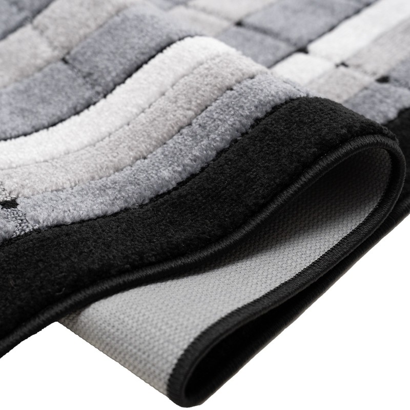 Custom Size Square Design Grey Washable Non Skid Runners 26"/30"/36" Wide Option gallery