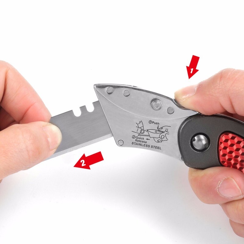 WORKPRO 3PC Folding Utility Knife Set Quick Change/Back-lock w/10PC Extra Blades gallery
