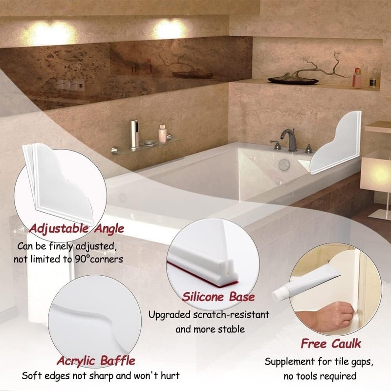 Durable Shower Splash Guard Kit for Bathtub - Waterproof and Scratch-Resistant gallery