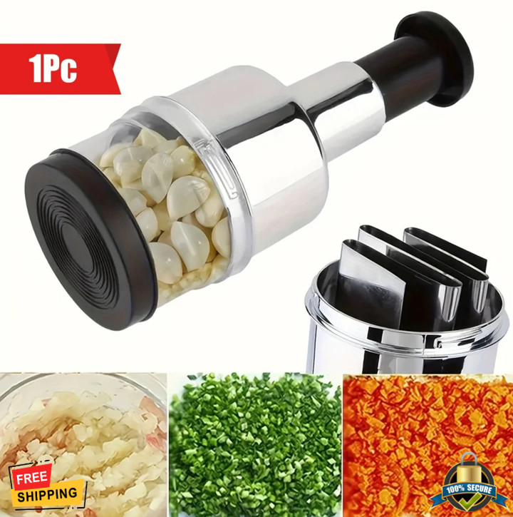 Manual Onion Chopper Garlic Press Stainless Steel Food Crusher Vegetable Tool gallery
