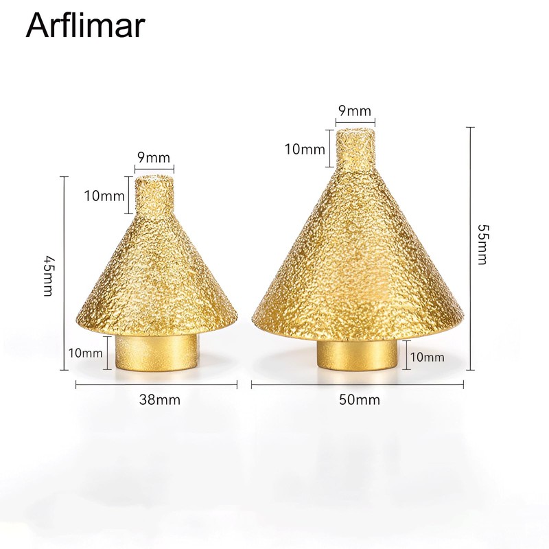 2Pcs Diamond Beveling Chamfer Bit for Angle Grinders, 0-2" + 0-1.5" Dia Count... gallery