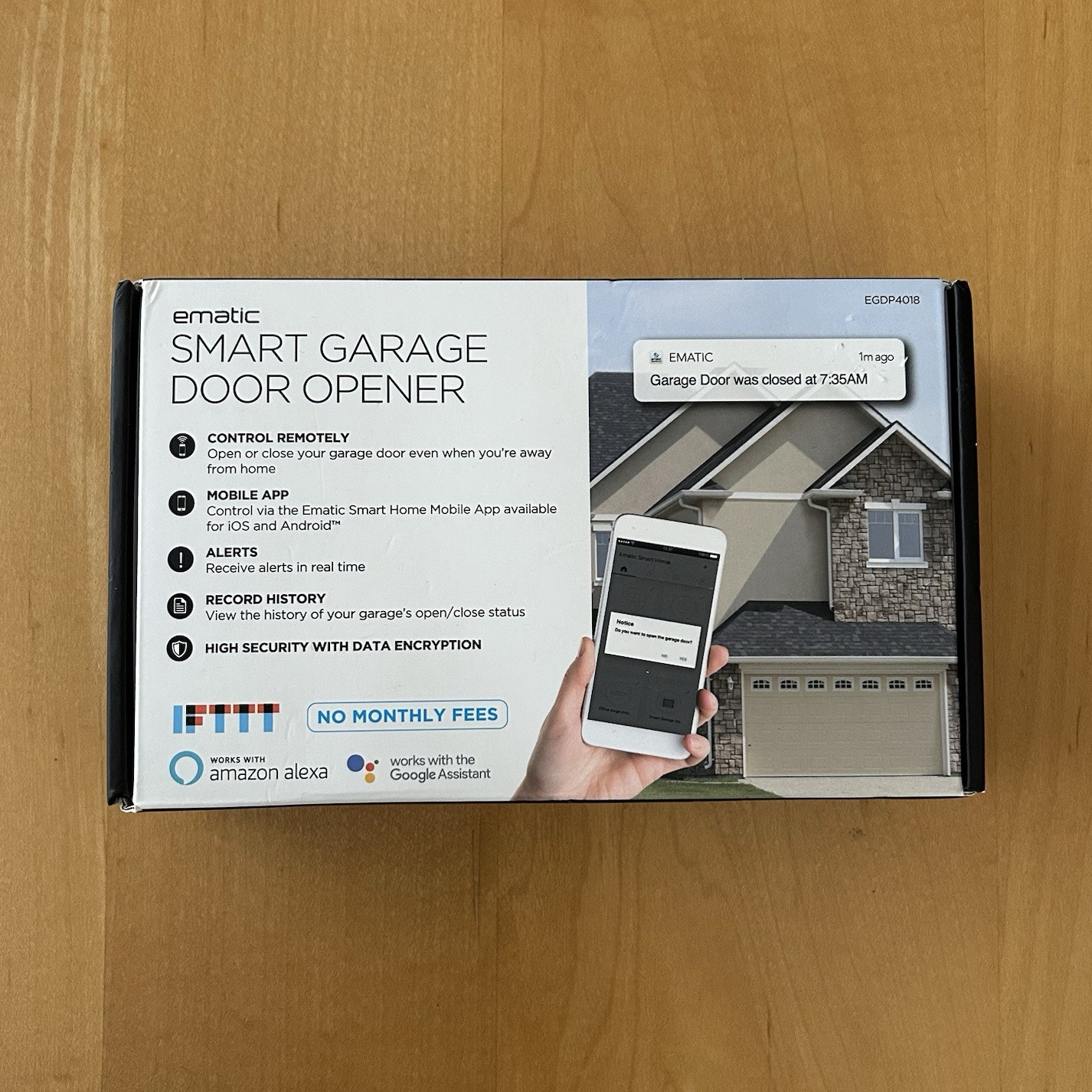 Ematic EGDP4018 Wi‑Fi Smart Garage Door Opener Voice Control No Hub Alexa gallery