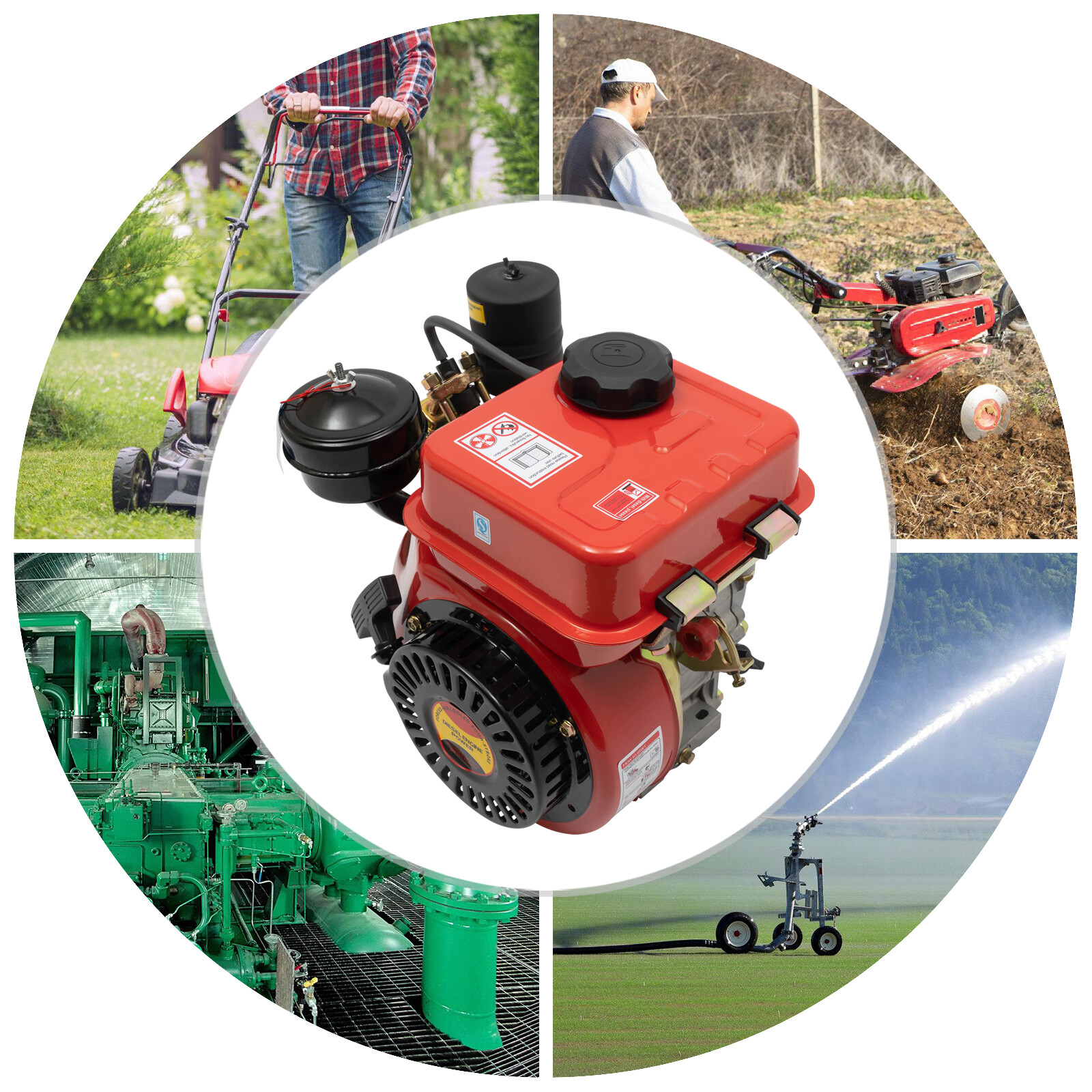 4-Stroke 3HP Diesel Engine Recoil Start for Lawn Mower Cement Mixer Chipper New gallery