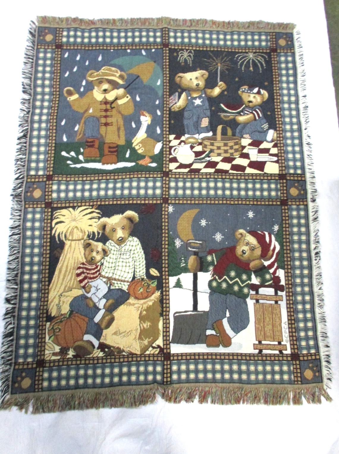 4-Season Tapestry Blanket/Throw with Bears by CPCA - 44x60 gallery