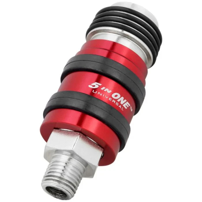 Milton® 5 In One® Universal Safety Exhaust Quick-Connect Coupler, 1/4" Male NPT gallery