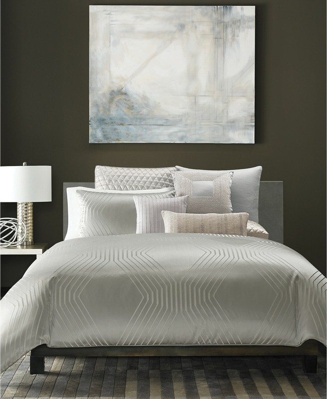Hotel Collection Keystone Solid Silver Gray KING Bedskirt 16" $150 gallery